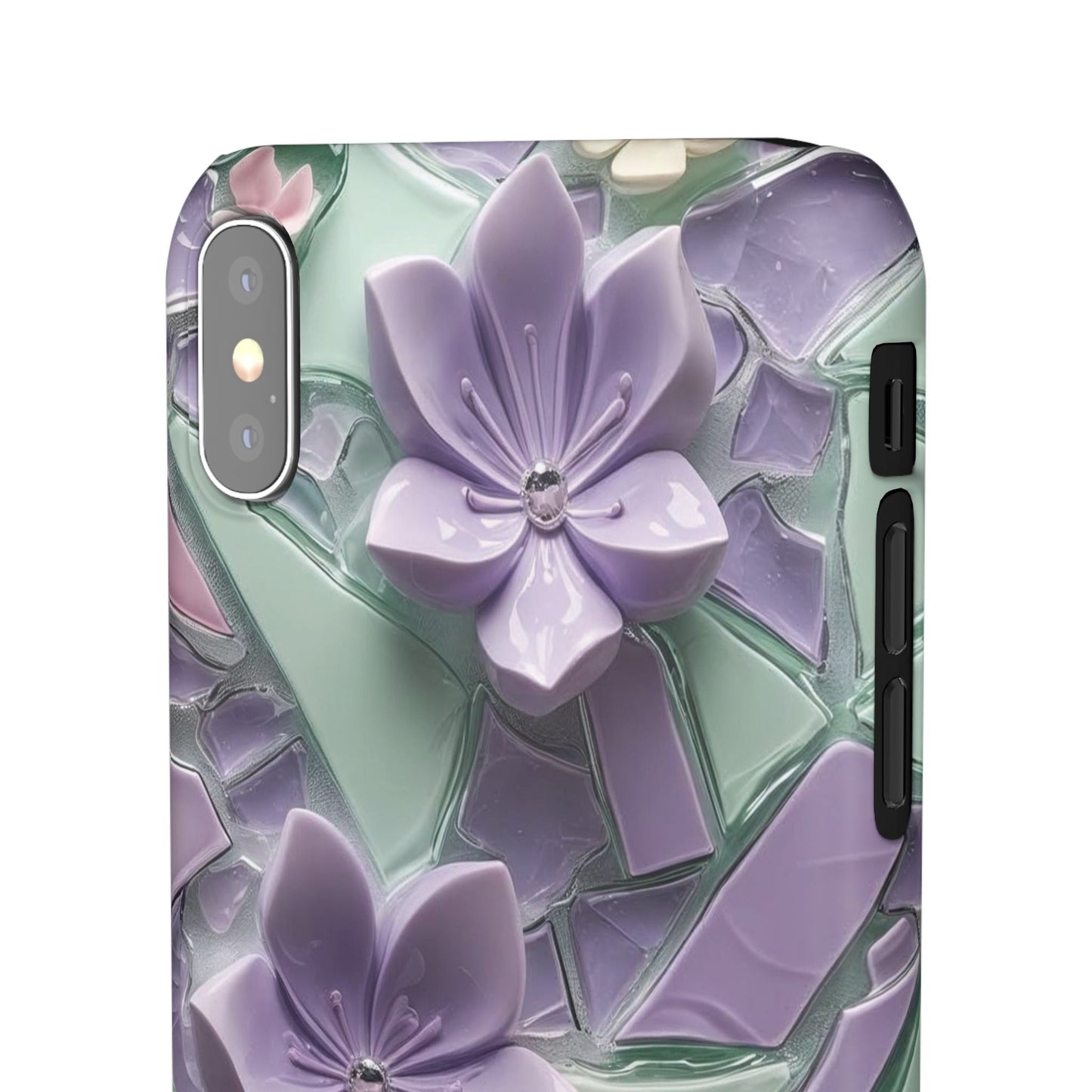 Snap Case Elegante Florale iPhone Handyhülle mit 3D-Effekt