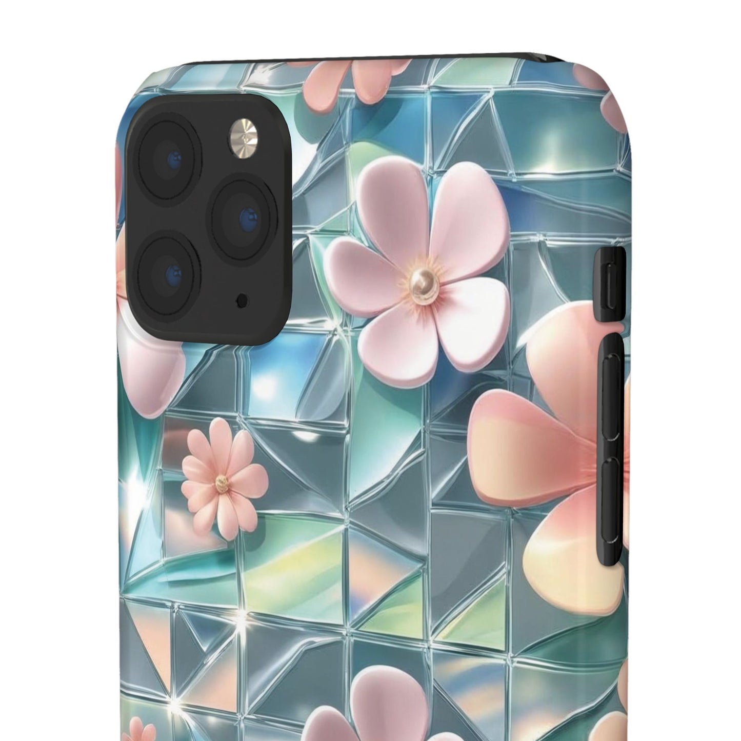 Snap Case iPhone Handyhülle mit 3D-Effekt Blumenmuster