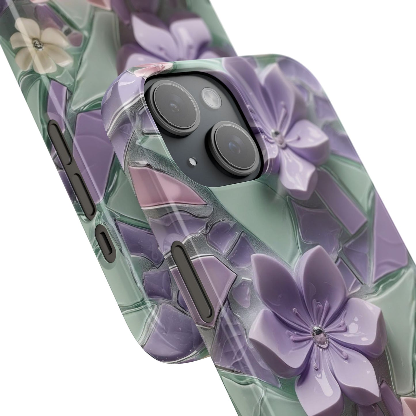 Snap Case Elegante Florale iPhone Handyhülle mit 3D-Effekt