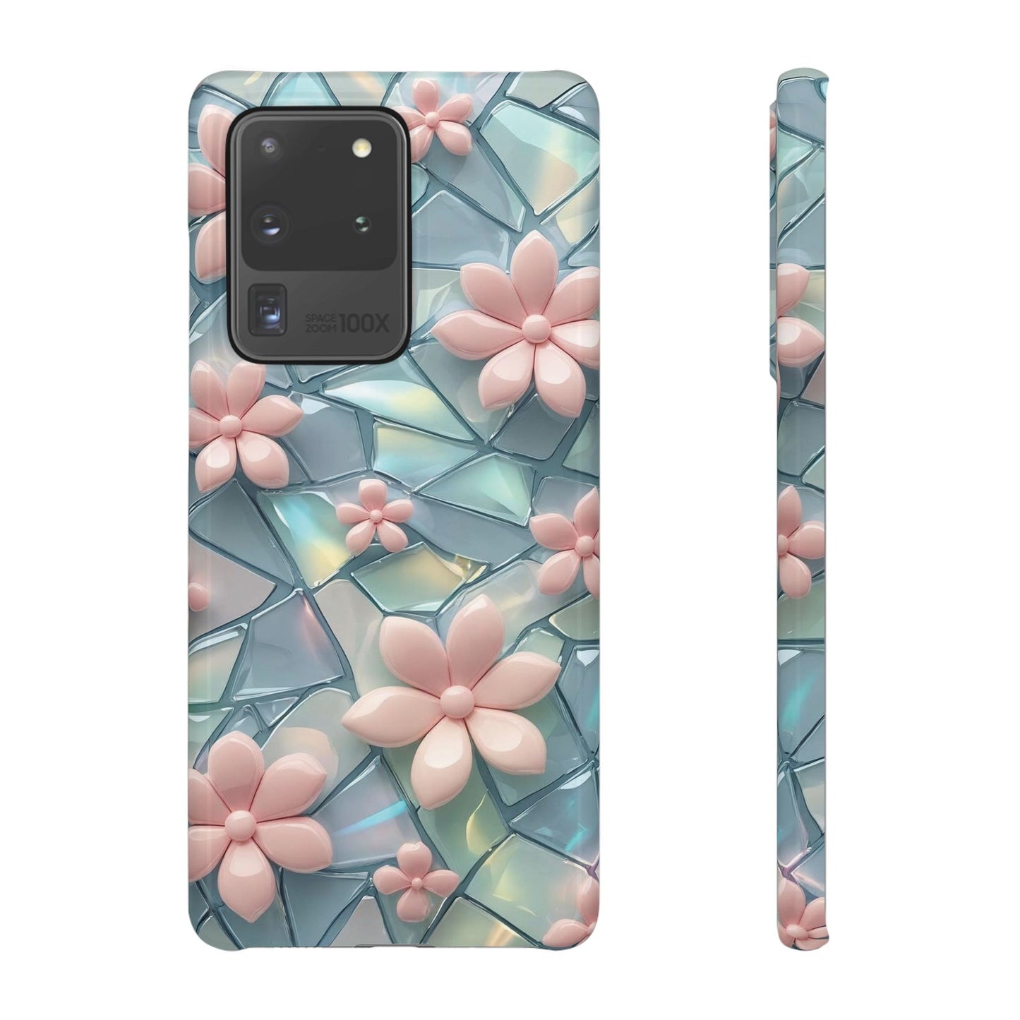 Snap Case Samsung Handyhülle mit 3D-Effekt und Blumenmuster