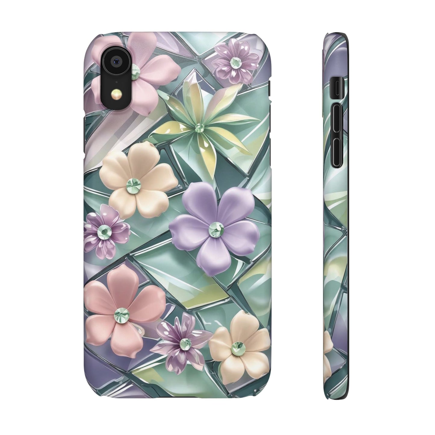 Snap Case Elegante Florale iPhone Handyhülle mit 3D-Effekt