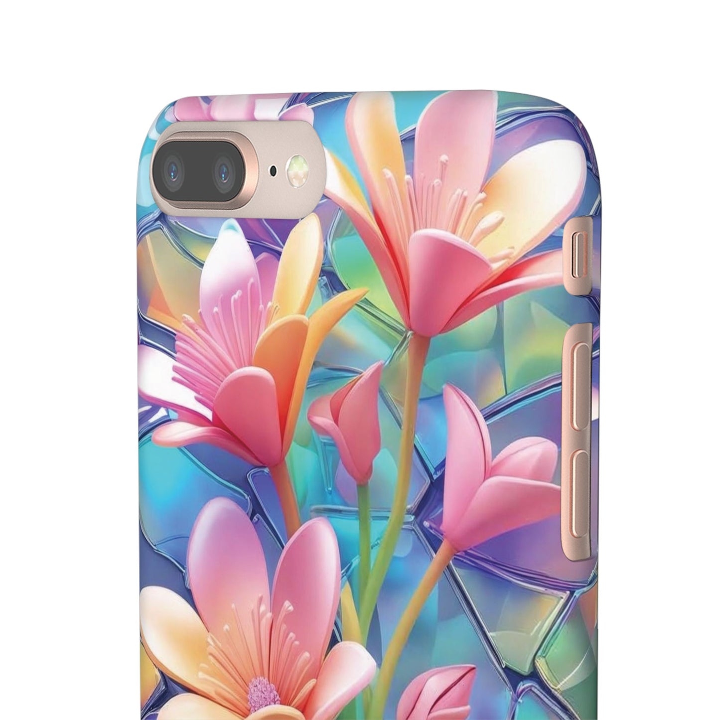 Snap Case Elegante Florale iPhone Handyhülle mit 3D-Effekt