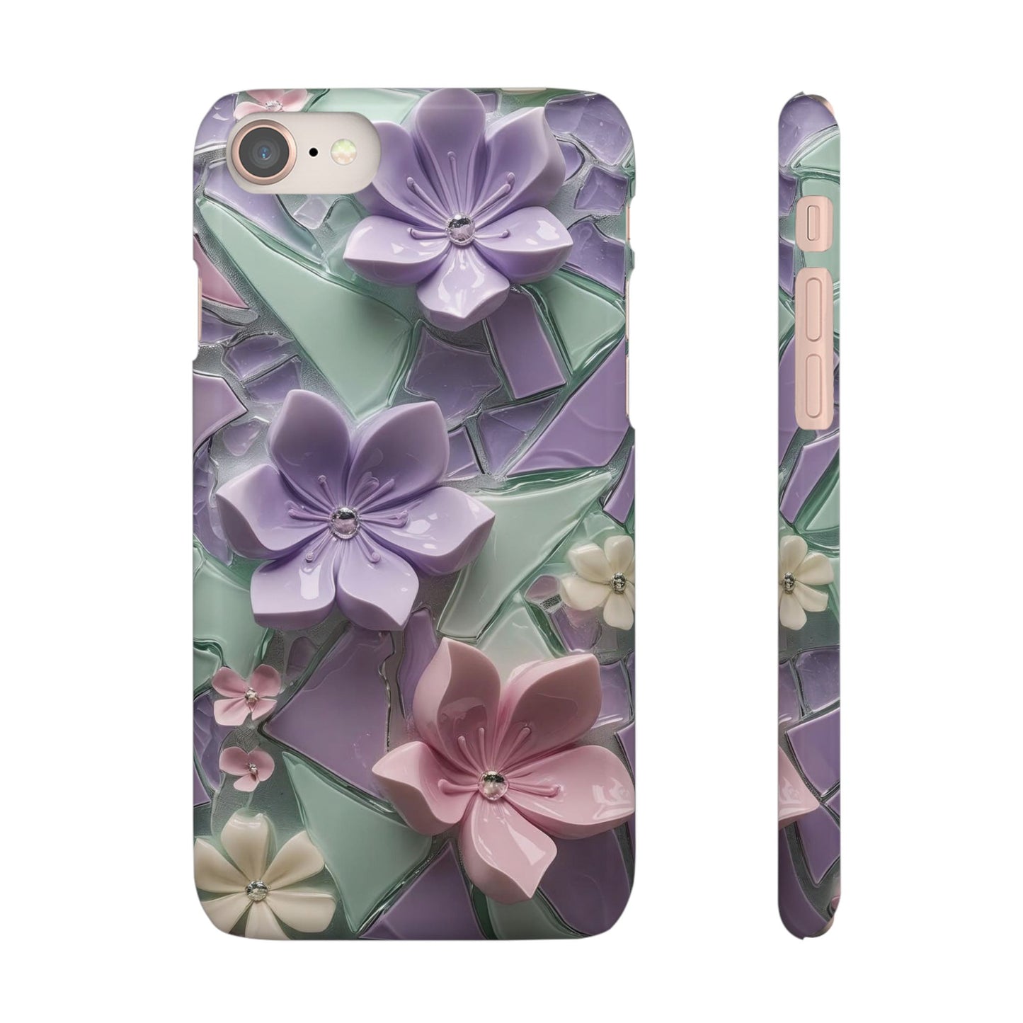 Snap Case Elegante Florale iPhone Handyhülle mit 3D-Effekt