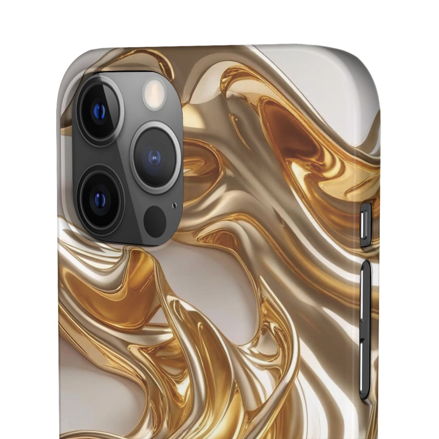 Snap Case iPhone Handyhülle – Gold Dynamic Liquid 3D Effekt