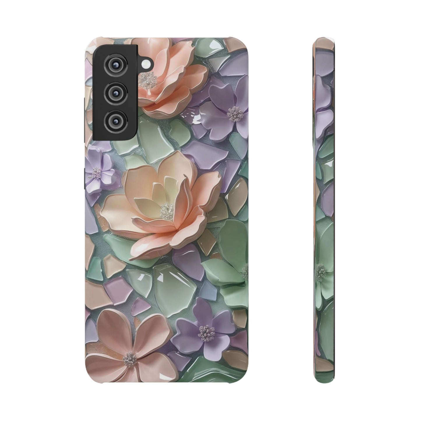 Snap Case Samsung Handyhülle mit 3D-Effekt, Blumenmuster