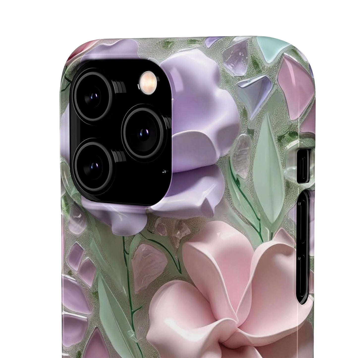 Snap Case Elegante Florale iPhone Handyhülle mit 3D-Effekt