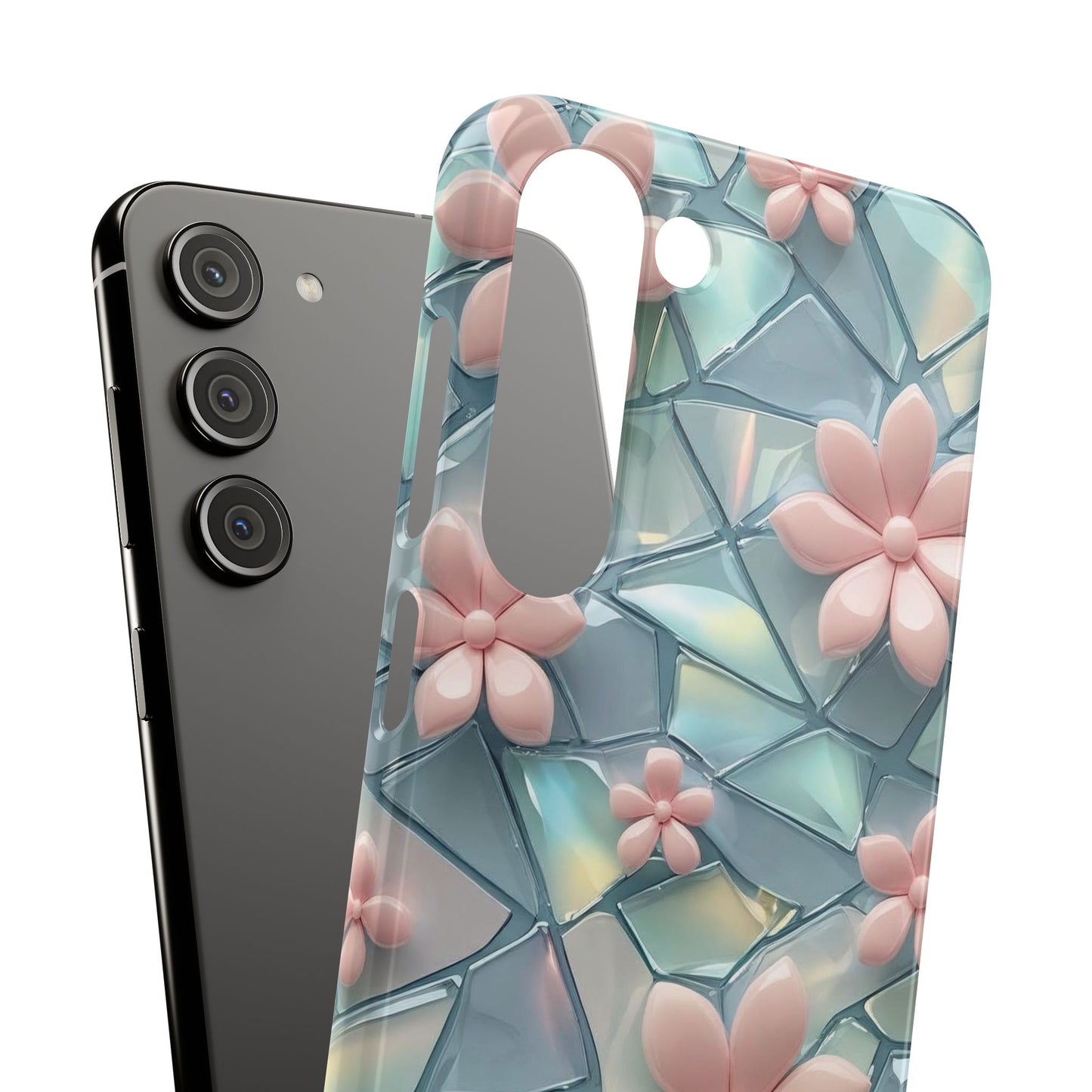 Snap Case Samsung Handyhülle mit 3D-Effekt und Blumenmuster