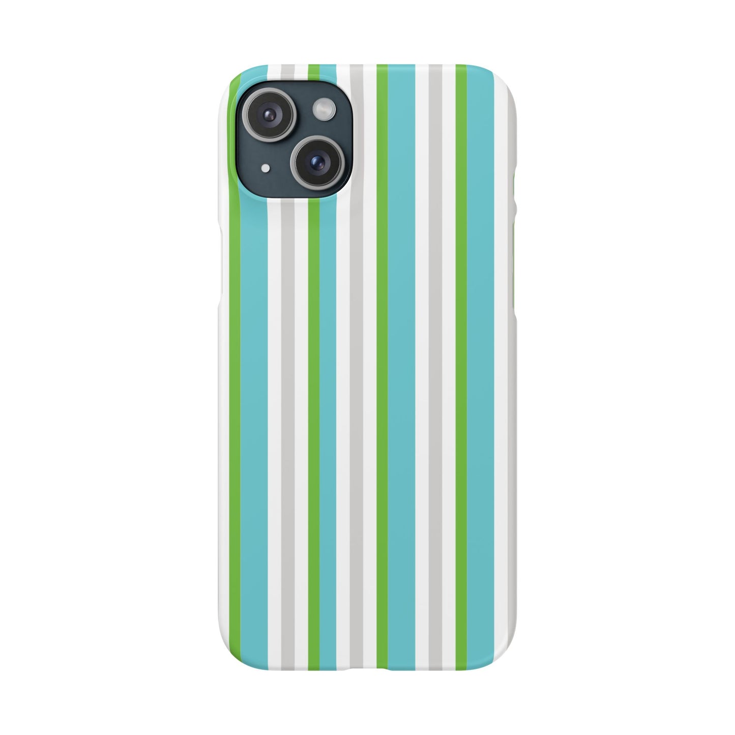 iPhone Snap Case - Modernes Abstraktes Design mit Grünen und Weißen Linien