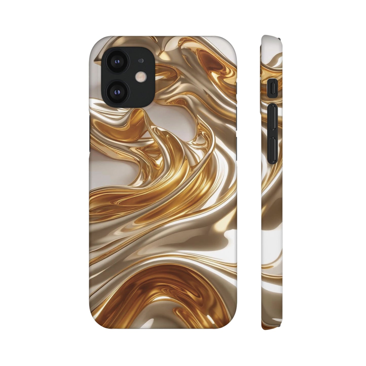 Snap Case iPhone Handyhülle – Gold Dynamic Liquid 3D Effekt