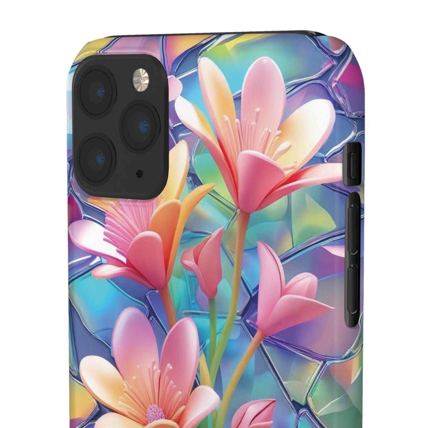Snap Case Elegante Florale iPhone Handyhülle mit 3D-Effekt