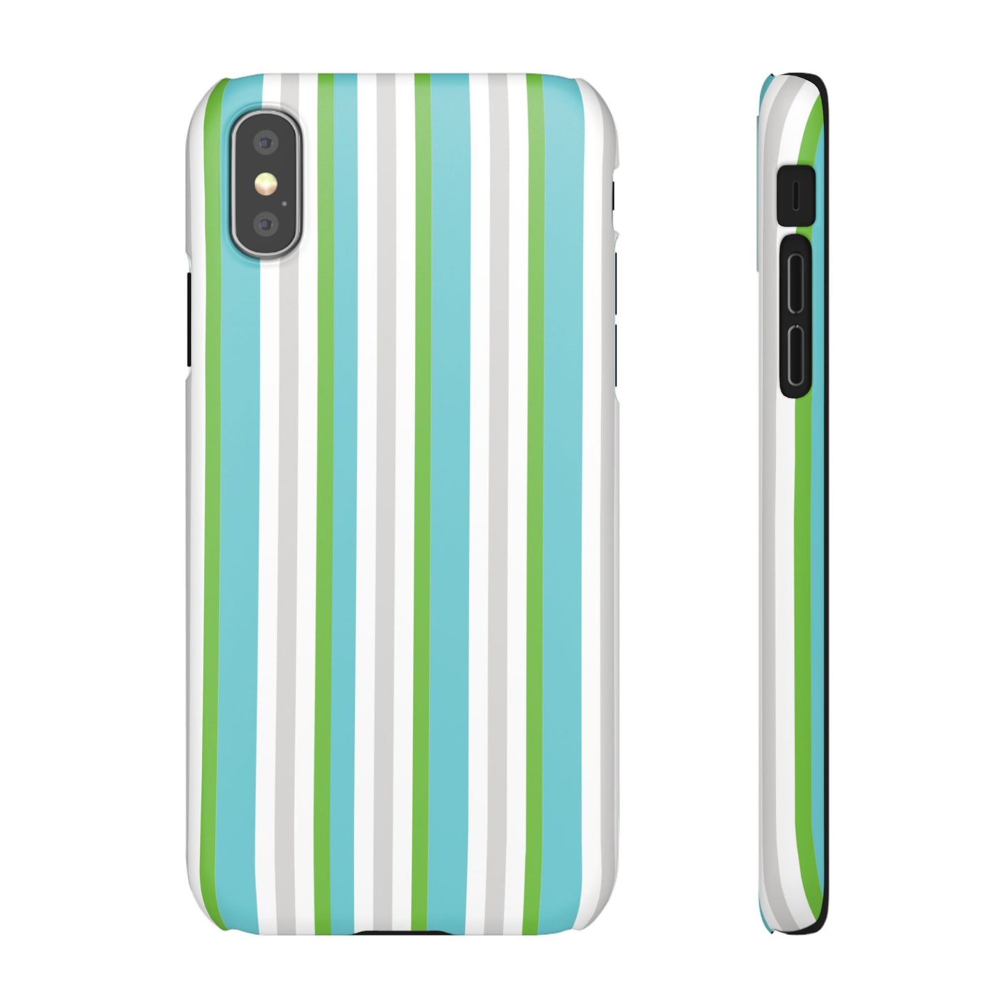 iPhone Snap Case - Modernes Abstraktes Design mit Grünen und Weißen Linien