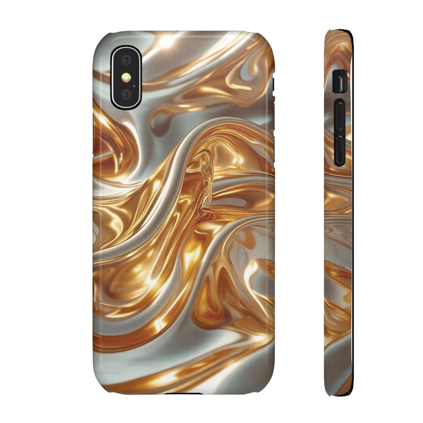 Snap Case iPhone Handyhülle – Gold Dynamic Liquid 3D Effekt