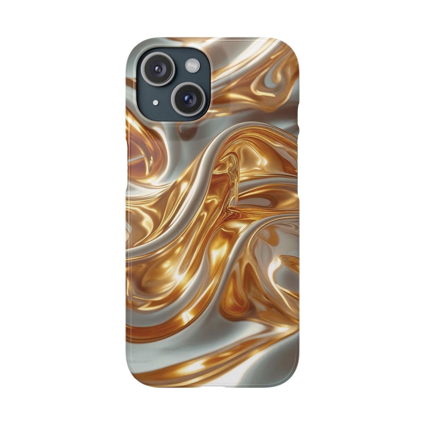 Snap Case iPhone Handyhülle – Gold Dynamic Liquid 3D Effekt