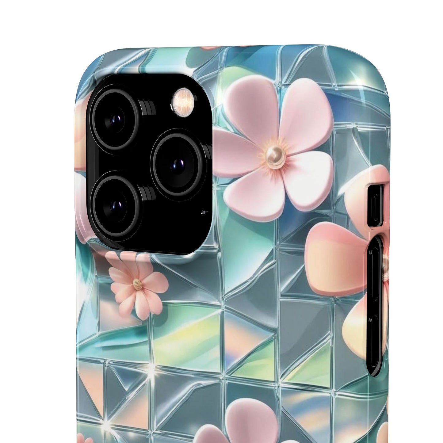 Snap Case iPhone Handyhülle mit 3D-Effekt Blumenmuster