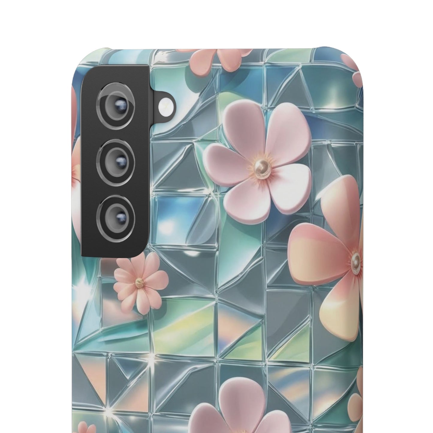 Snap Case Samsung Handyhülle mit 3D-Effekt und Blumenmuster