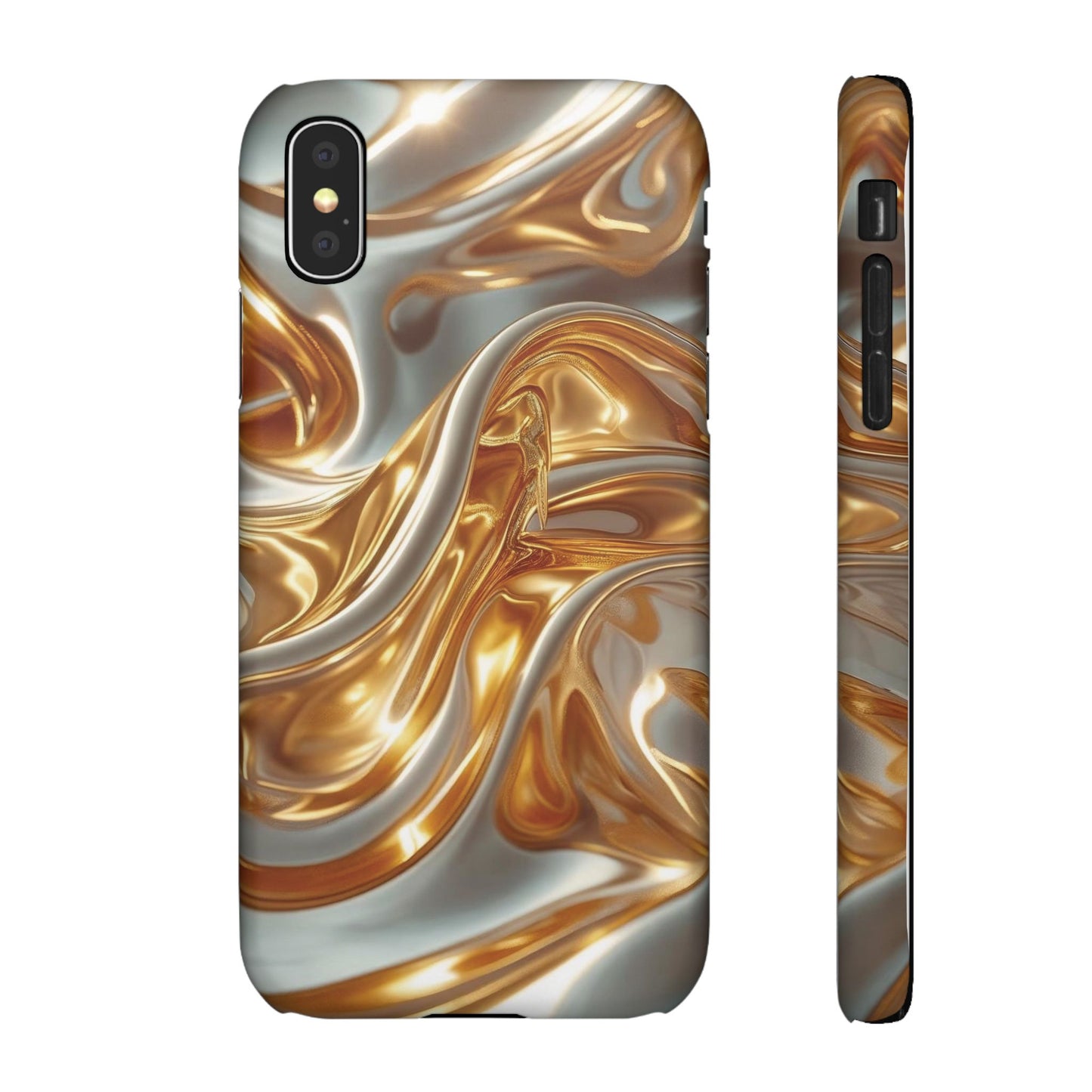 Snap Case iPhone Handyhülle – Gold Dynamic Liquid 3D Effekt