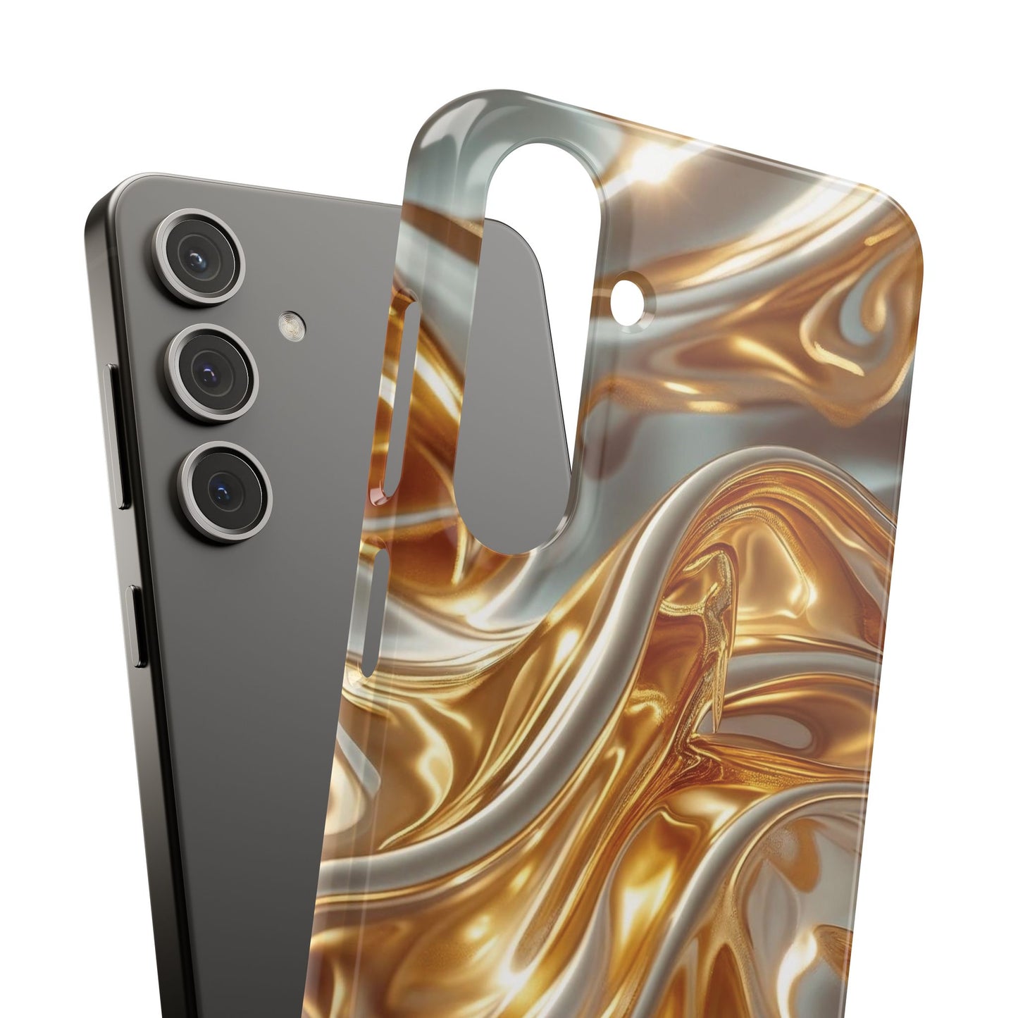 Snap Case Samsung Handyhülle – Gold Dynamic Liquid 3D Effekt