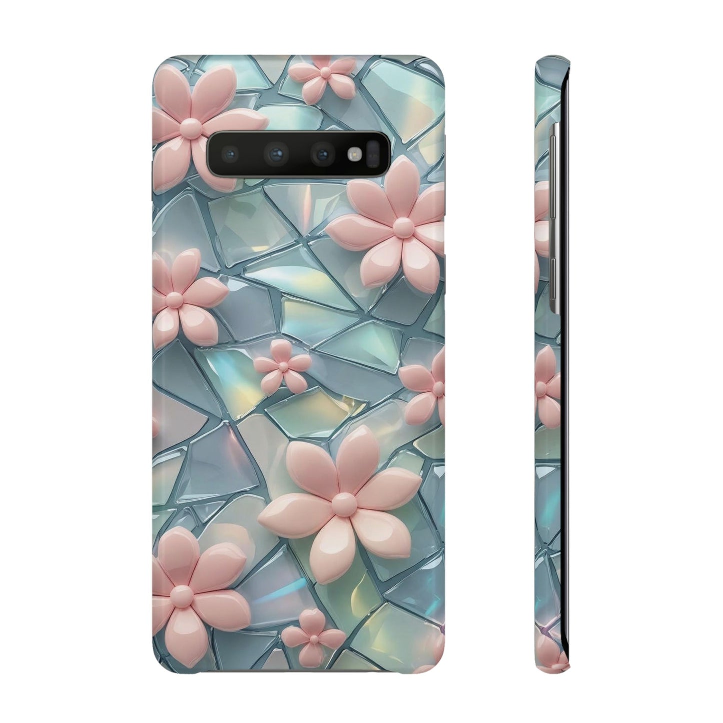 Snap Case Samsung Handyhülle mit 3D-Effekt und Blumenmuster