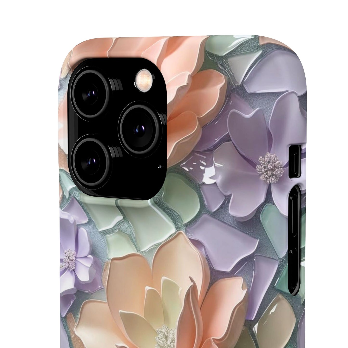 Snap Case Elegante Florale iPhone Handyhülle mit 3D-Effekt