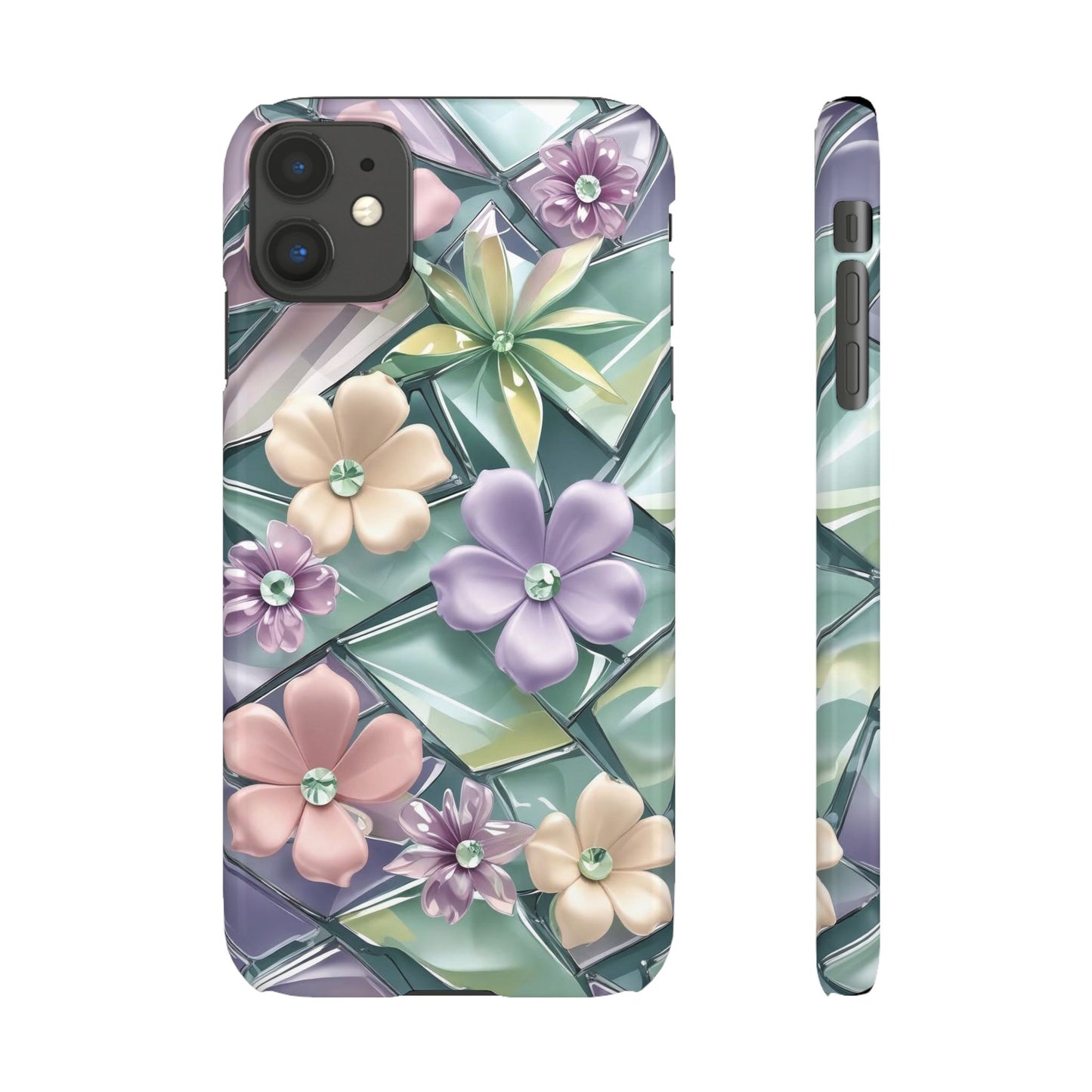 Snap Case Elegante Florale iPhone Handyhülle mit 3D-Effekt