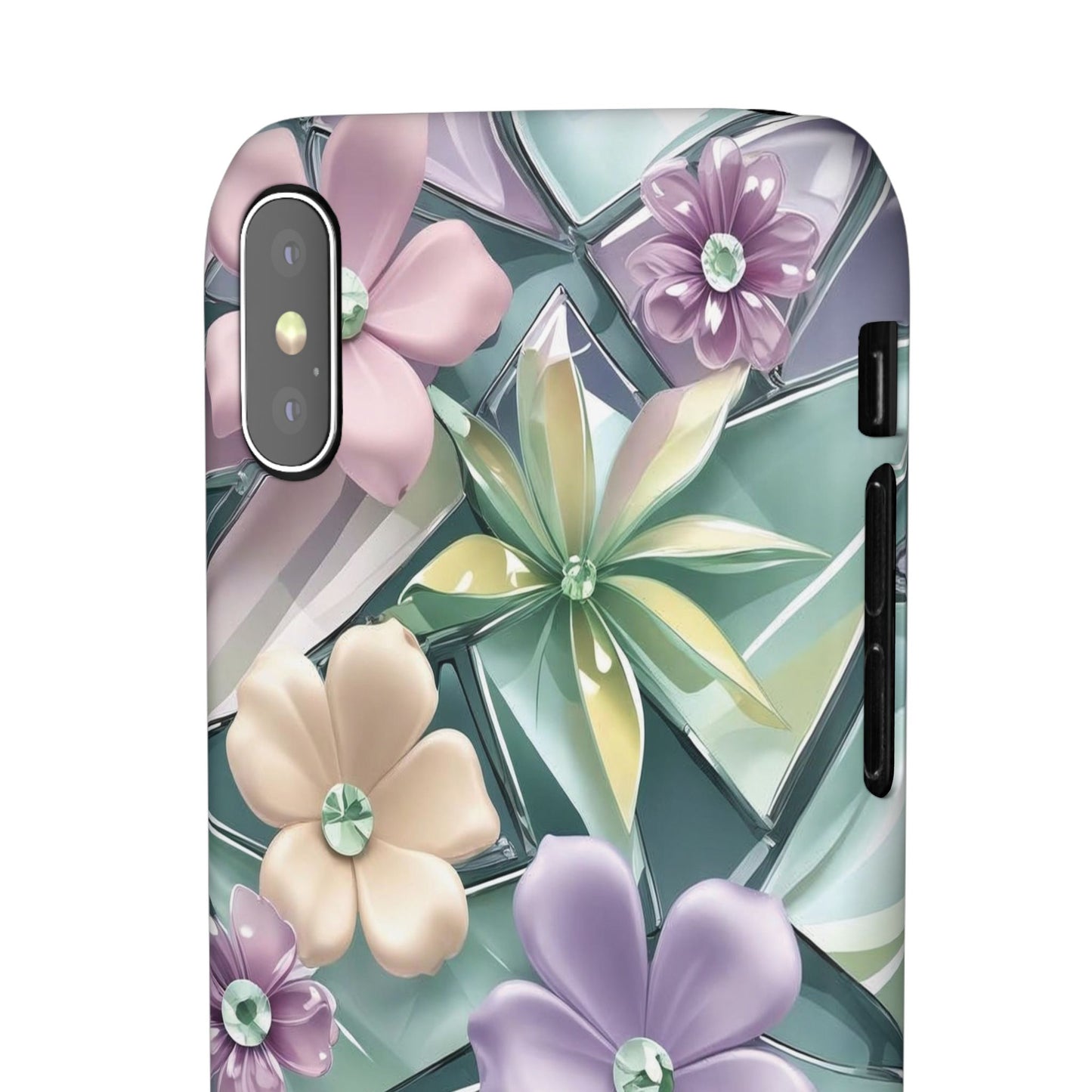 Snap Case Elegante Florale iPhone Handyhülle mit 3D-Effekt