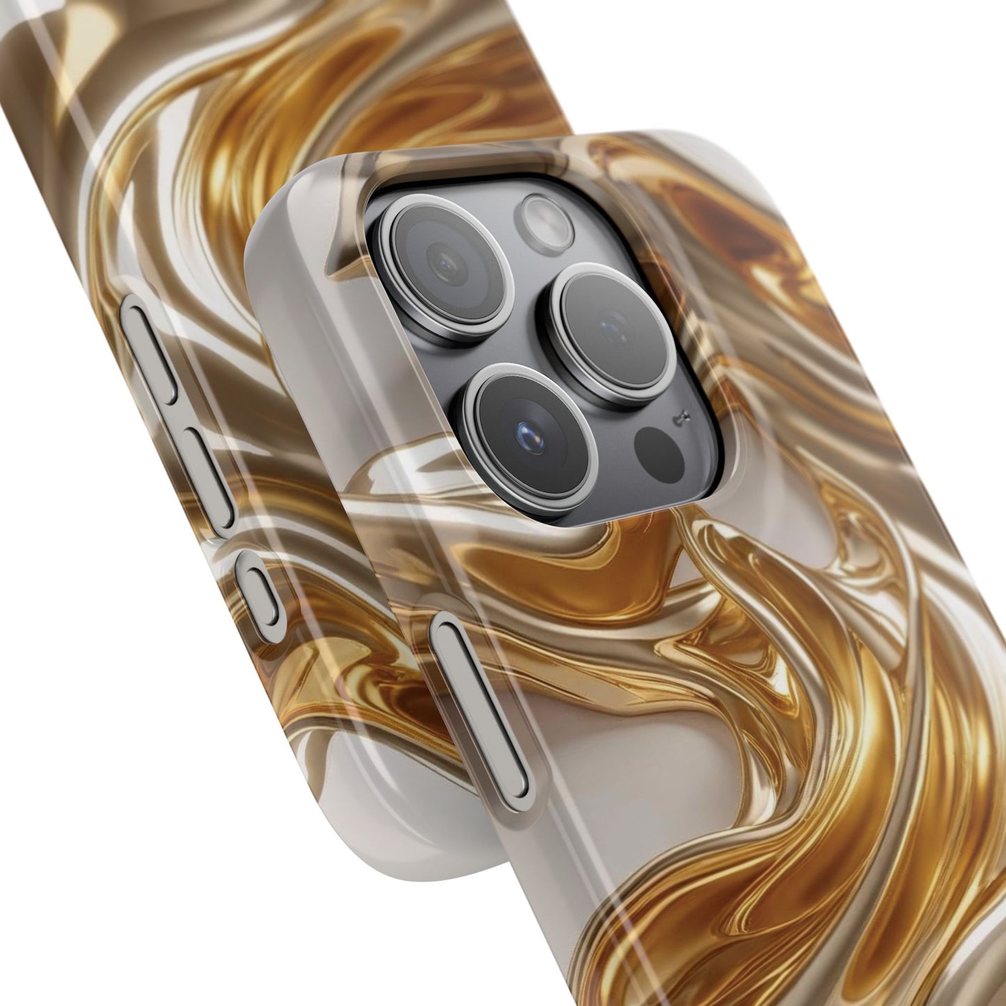 Snap Case iPhone Handyhülle – Gold Dynamic Liquid 3D Effekt