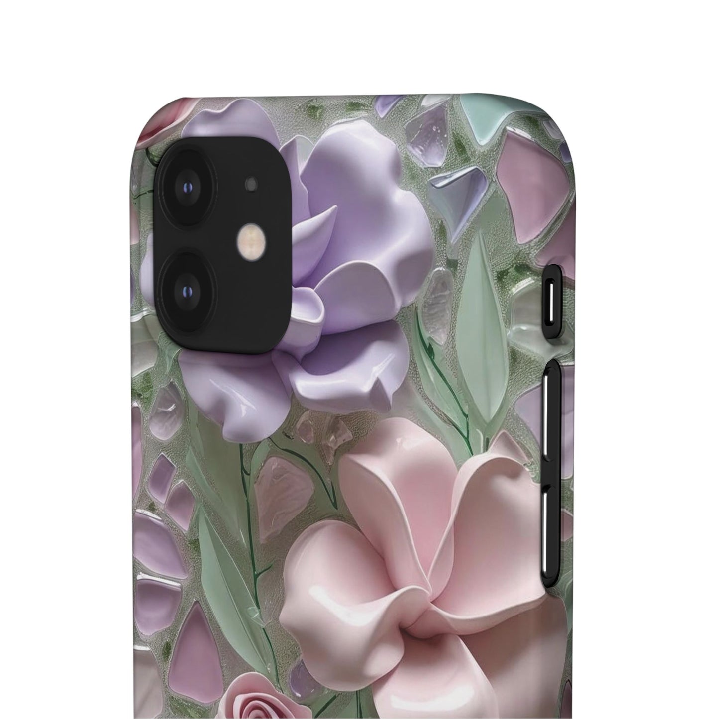 Snap Case Elegante Florale iPhone Handyhülle mit 3D-Effekt