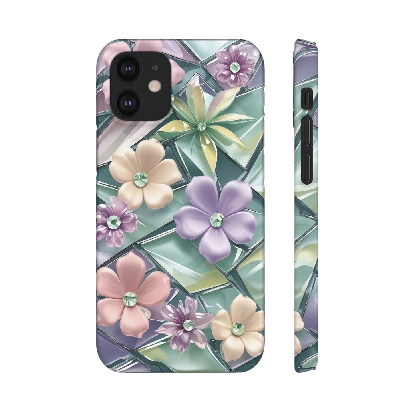 Snap Case Elegante Florale iPhone Handyhülle mit 3D-Effekt
