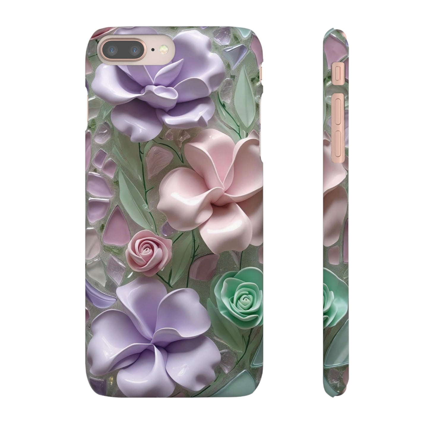 Snap Case Elegante Florale iPhone Handyhülle mit 3D-Effekt