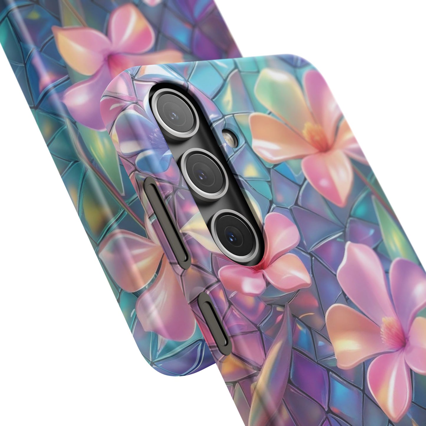 Snap Case Elegante Florale Samsung Handyhülle mit 3D-Effekt