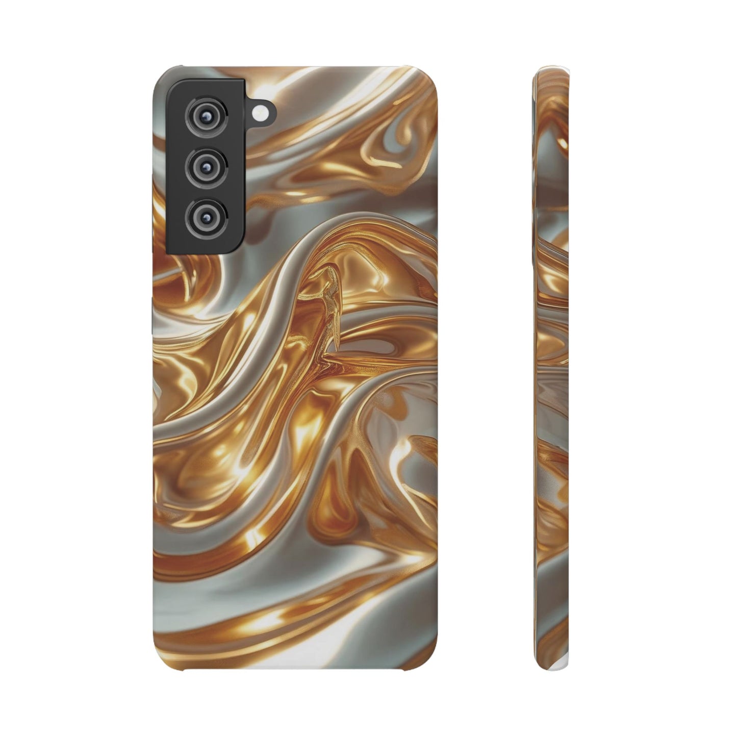 Snap Case Samsung Handyhülle – Gold Dynamic Liquid 3D Effekt