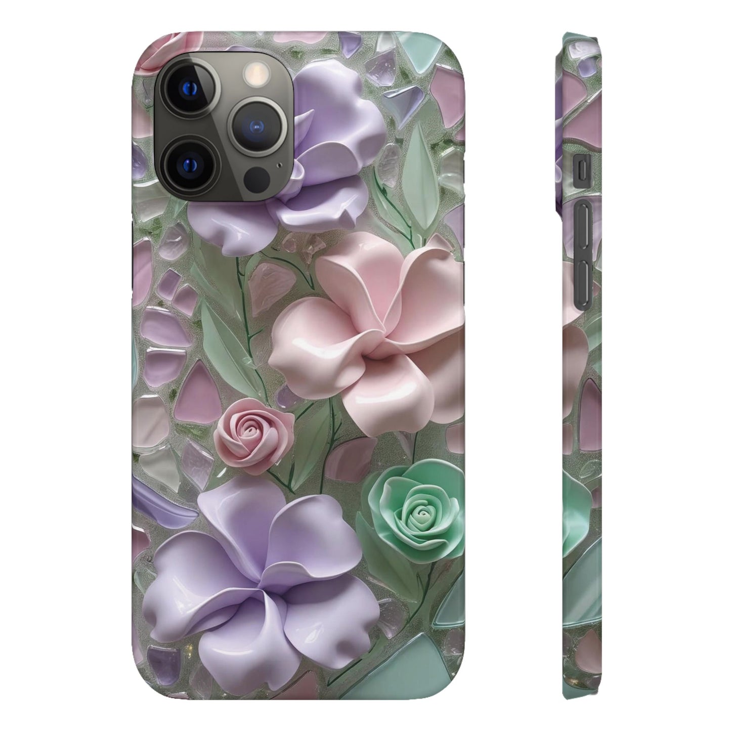 Snap Case Elegante Florale iPhone Handyhülle mit 3D-Effekt