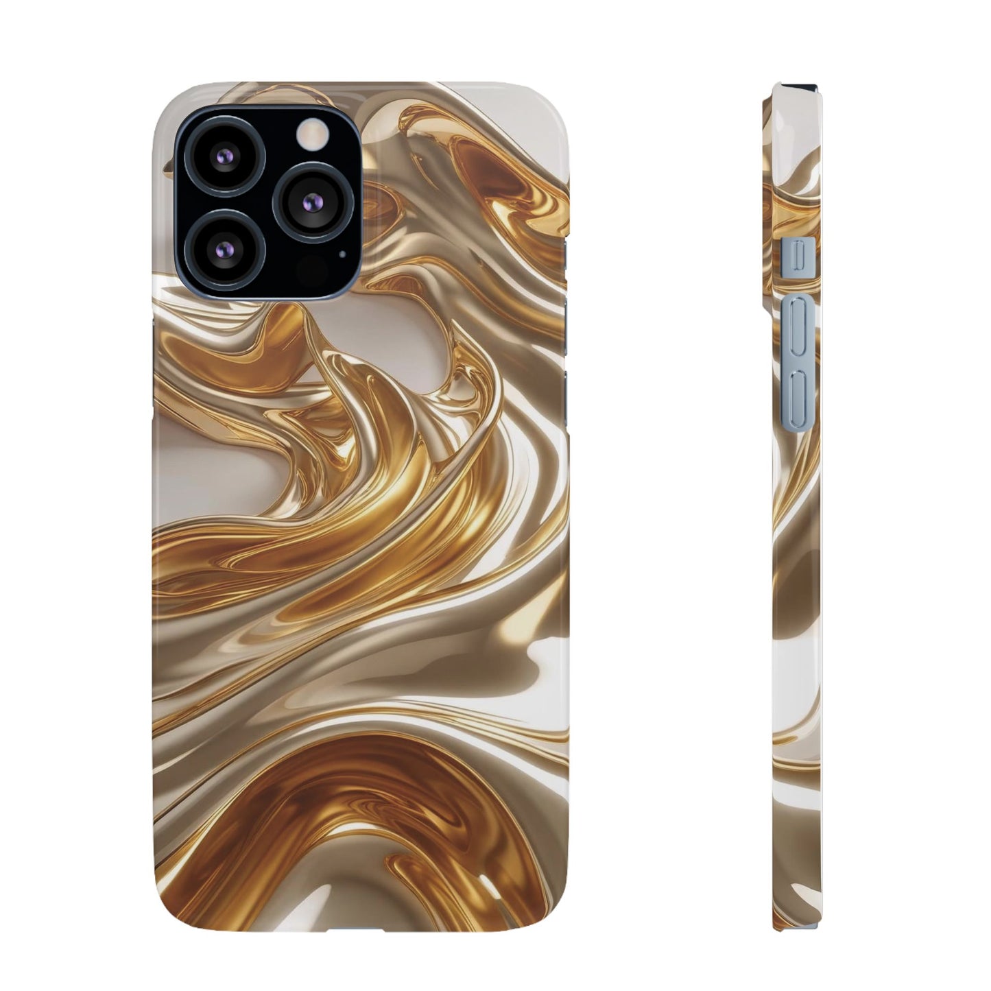 Snap Case iPhone Handyhülle – Gold Dynamic Liquid 3D Effekt