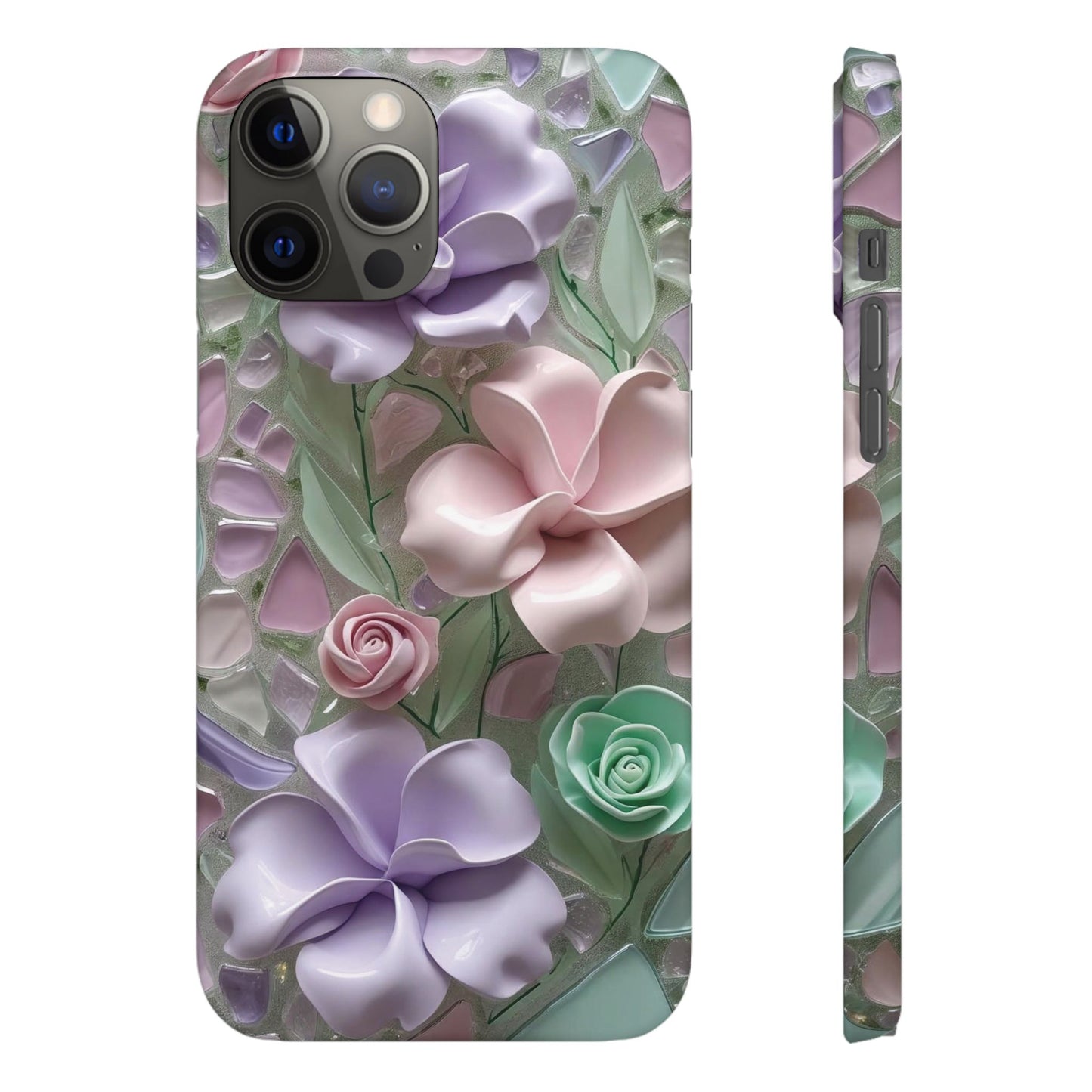 Snap Case Elegante Florale iPhone Handyhülle mit 3D-Effekt