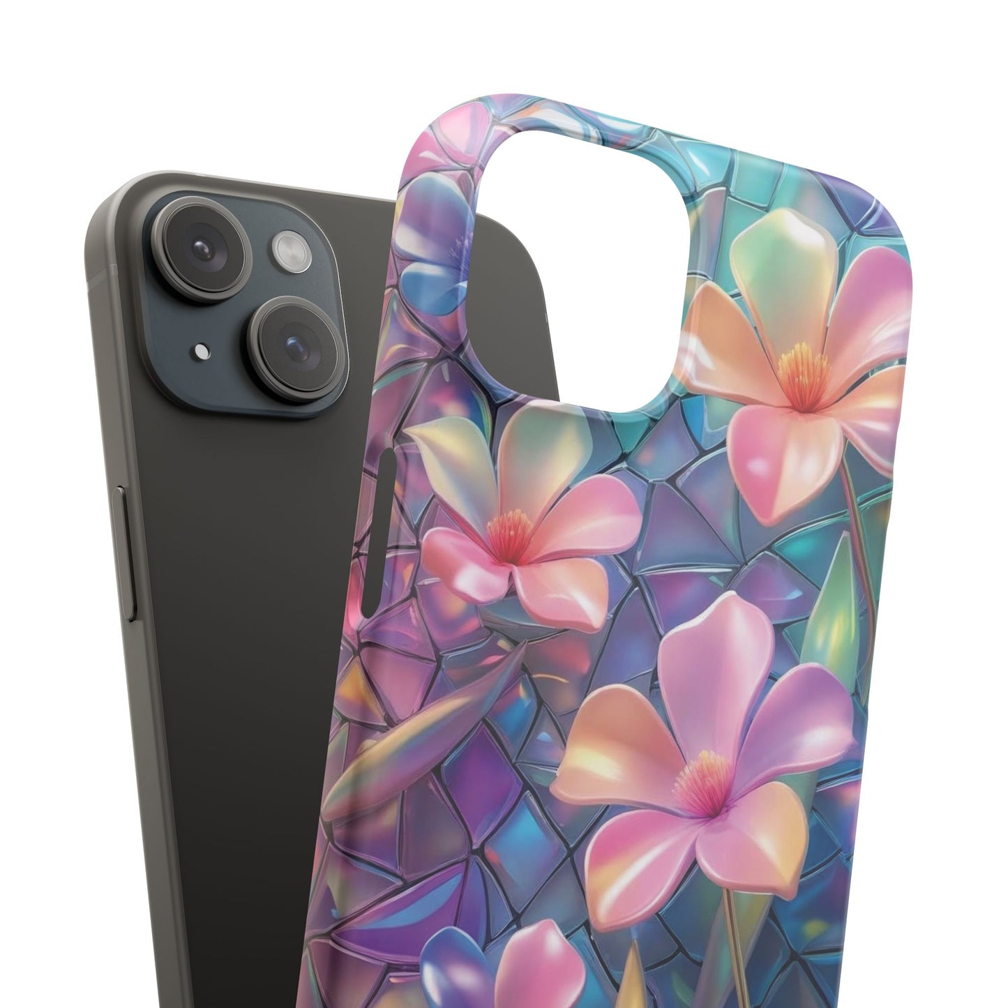 Snap Case Elegante Florale iPhone Handyhülle mit 3D-Effekt