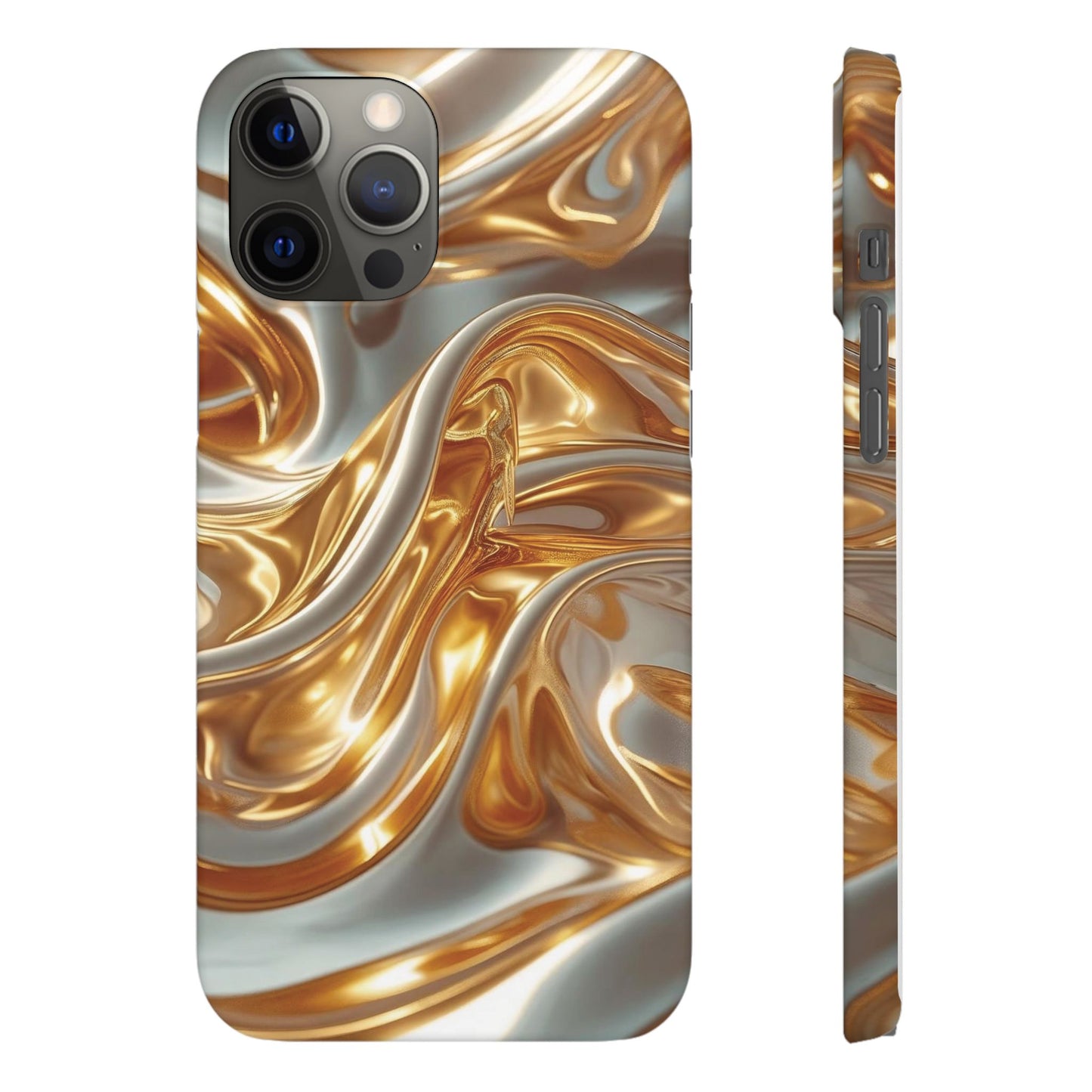 Snap Case iPhone Handyhülle – Gold Dynamic Liquid 3D Effekt