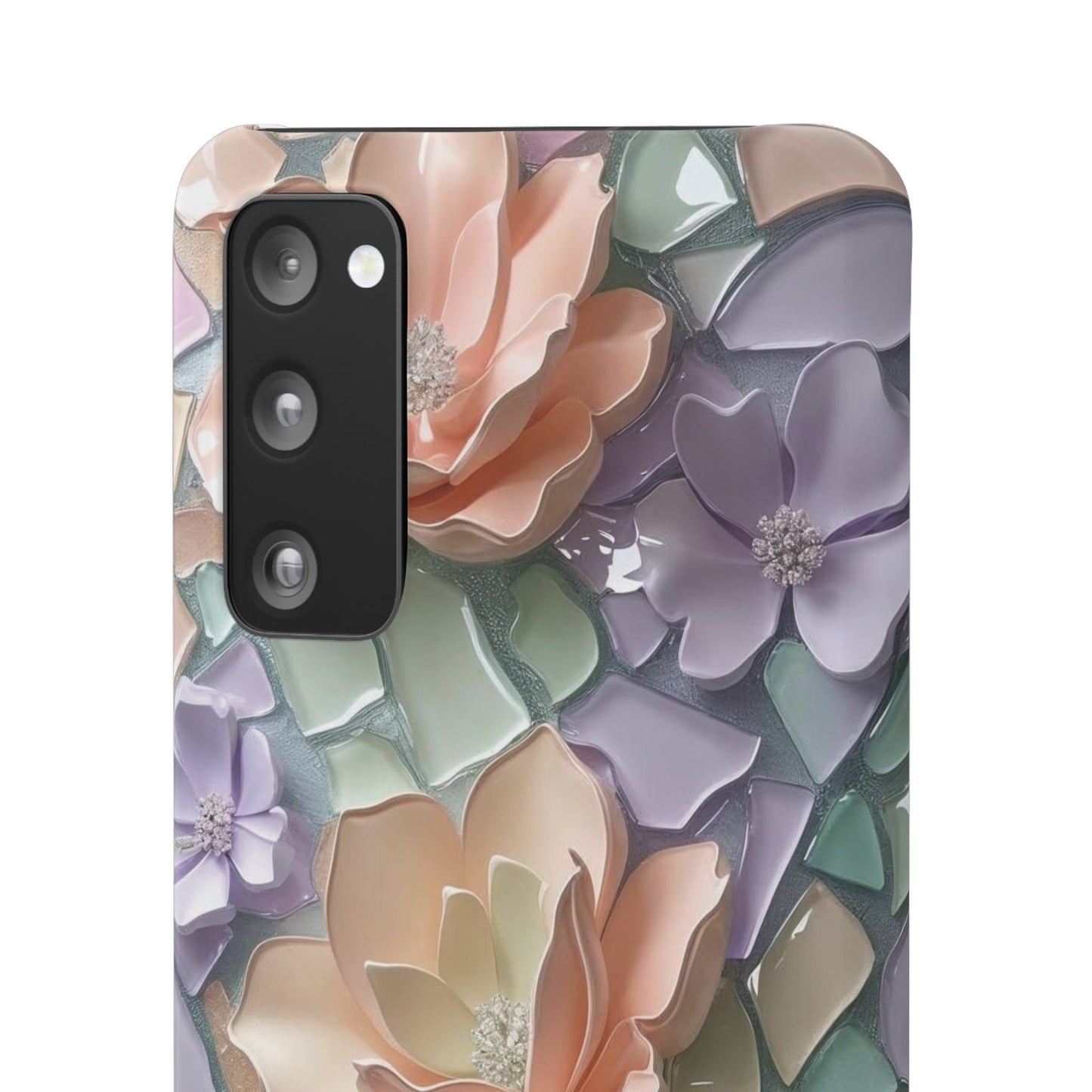 Snap Case Samsung Handyhülle mit 3D-Effekt, Blumenmuster