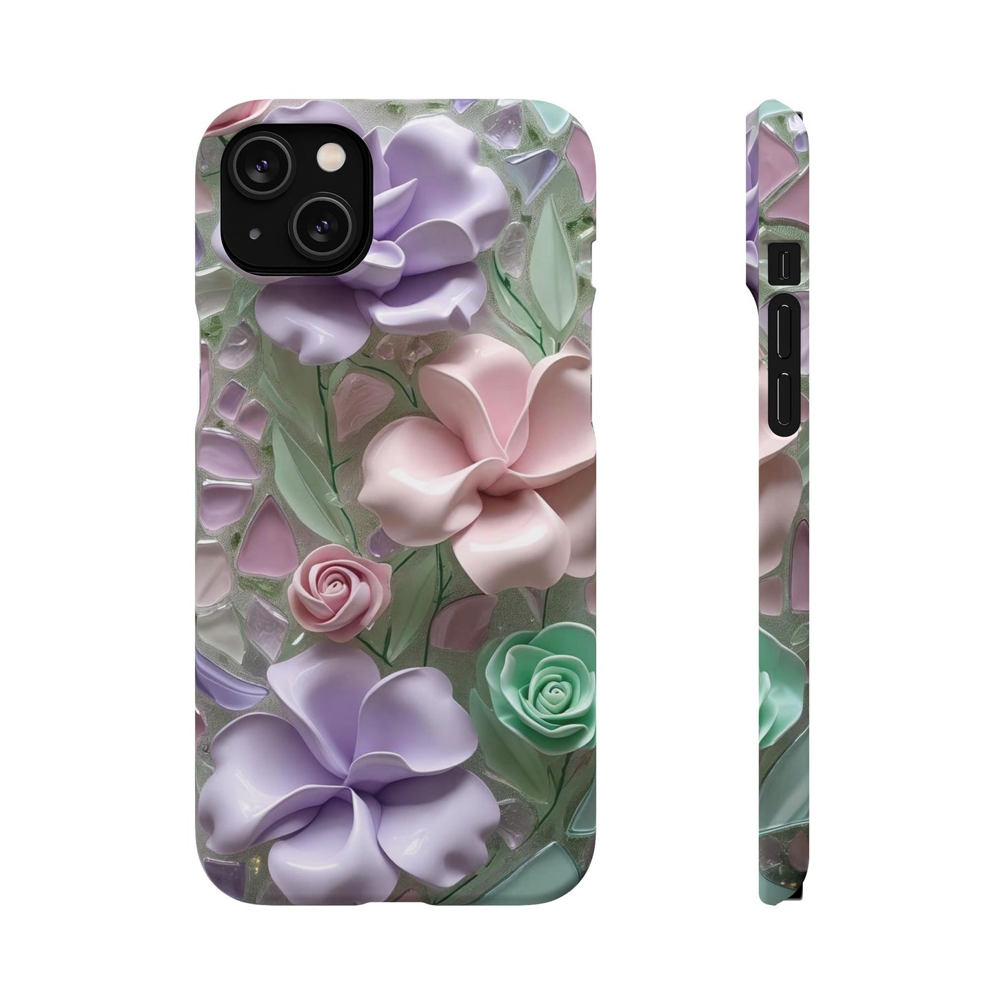 Snap Case Elegante Florale iPhone Handyhülle mit 3D-Effekt