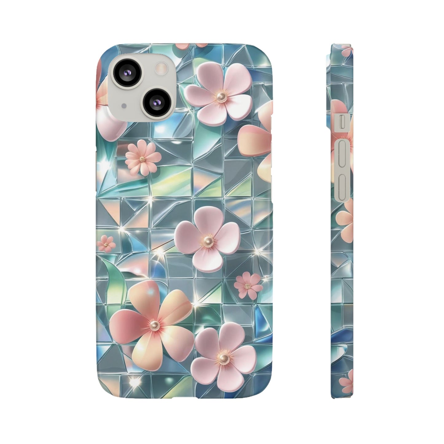 Snap Case iPhone Handyhülle mit 3D-Effekt Blumenmuster