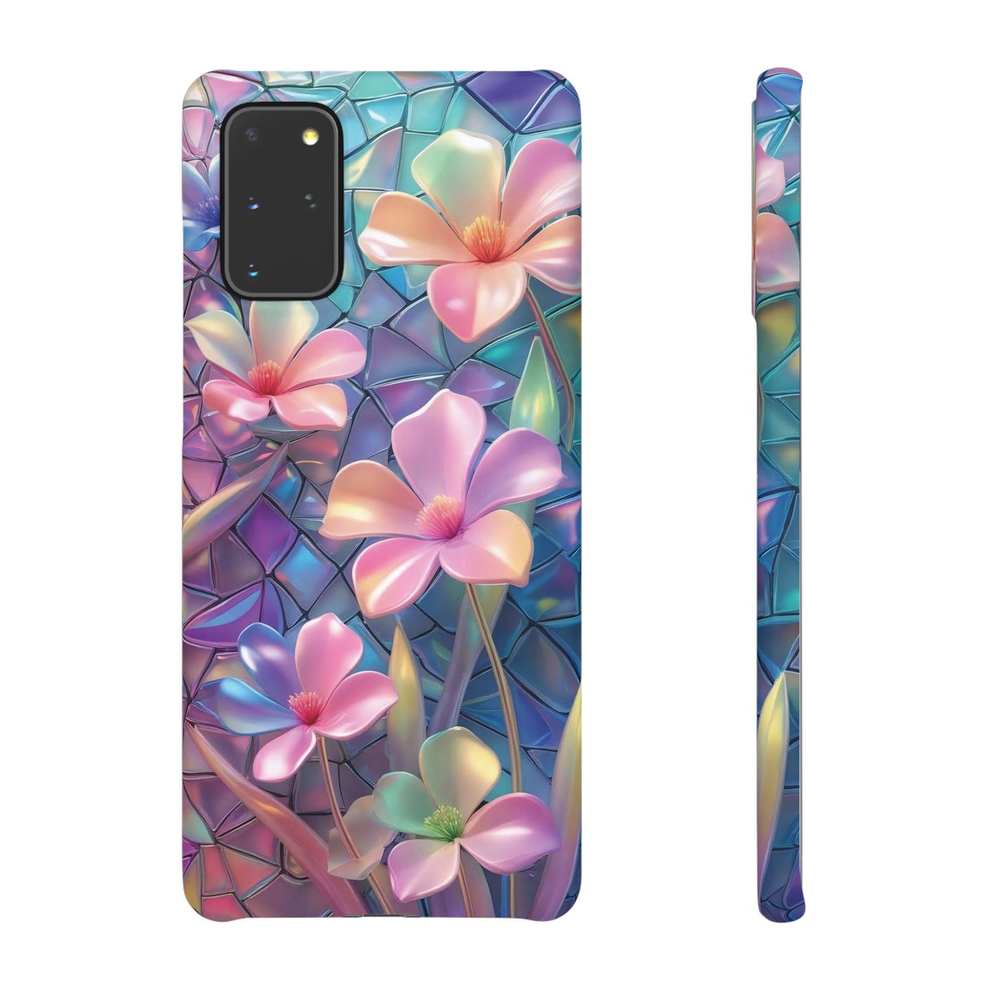 Snap Case Elegante Florale Samsung Handyhülle mit 3D-Effekt