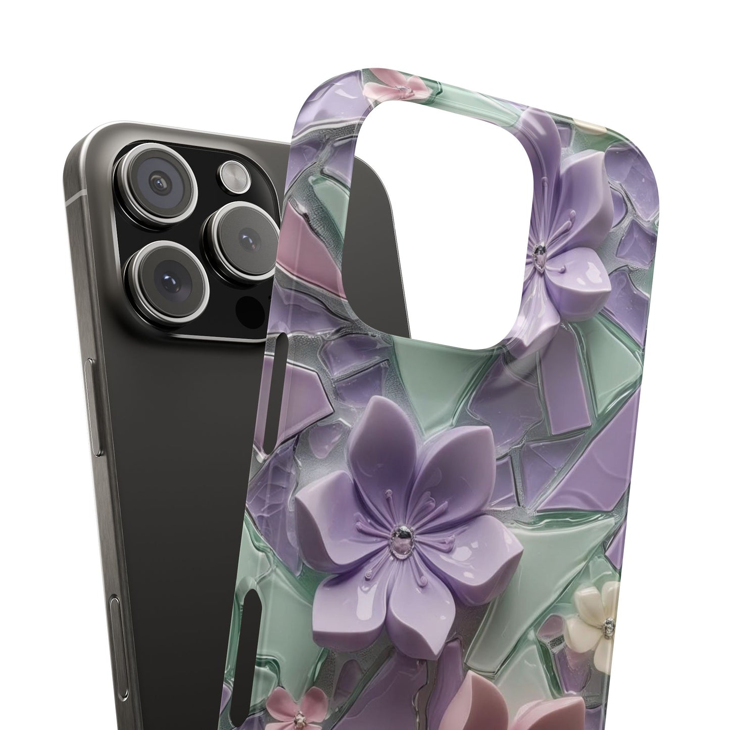 Snap Case Elegante Florale iPhone Handyhülle mit 3D-Effekt