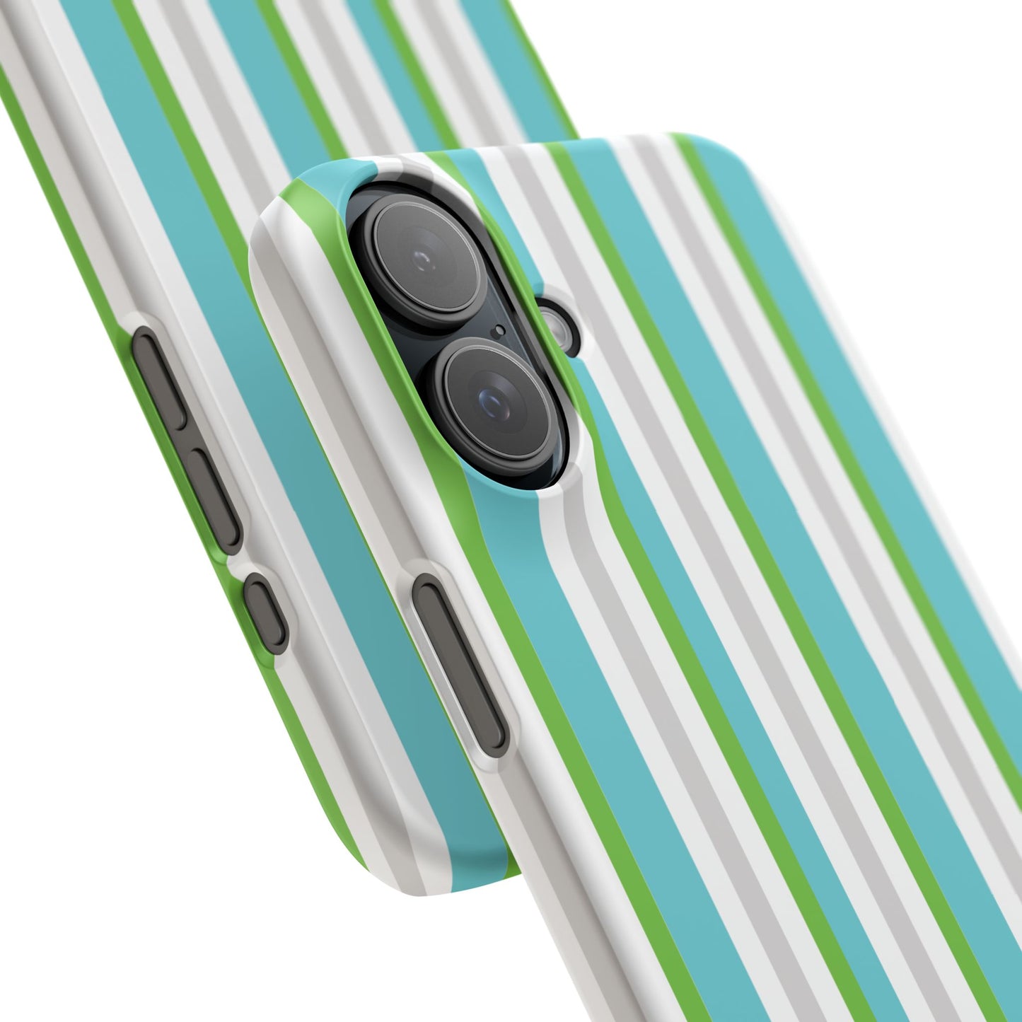 iPhone Snap Case - Modernes Abstraktes Design mit Grünen und Weißen Linien