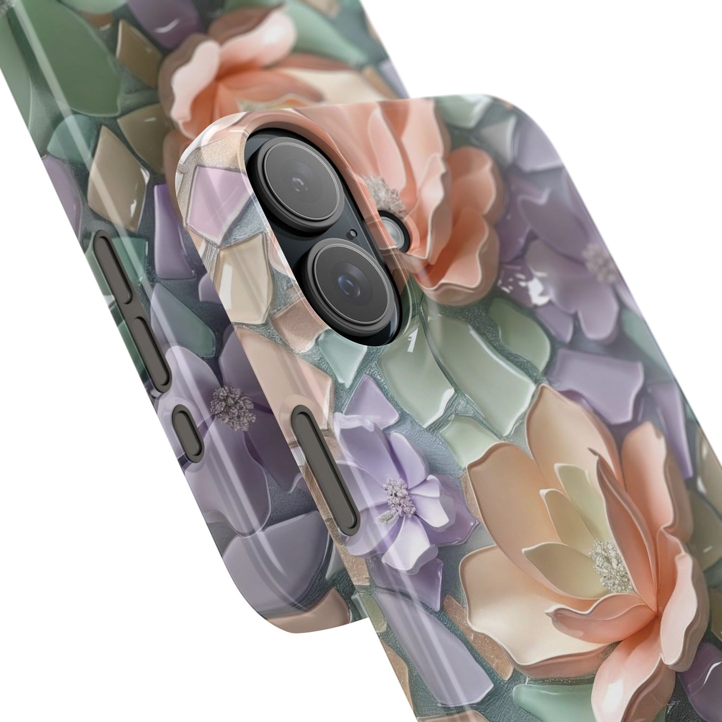 Snap Case Elegante Florale iPhone Handyhülle mit 3D-Effekt