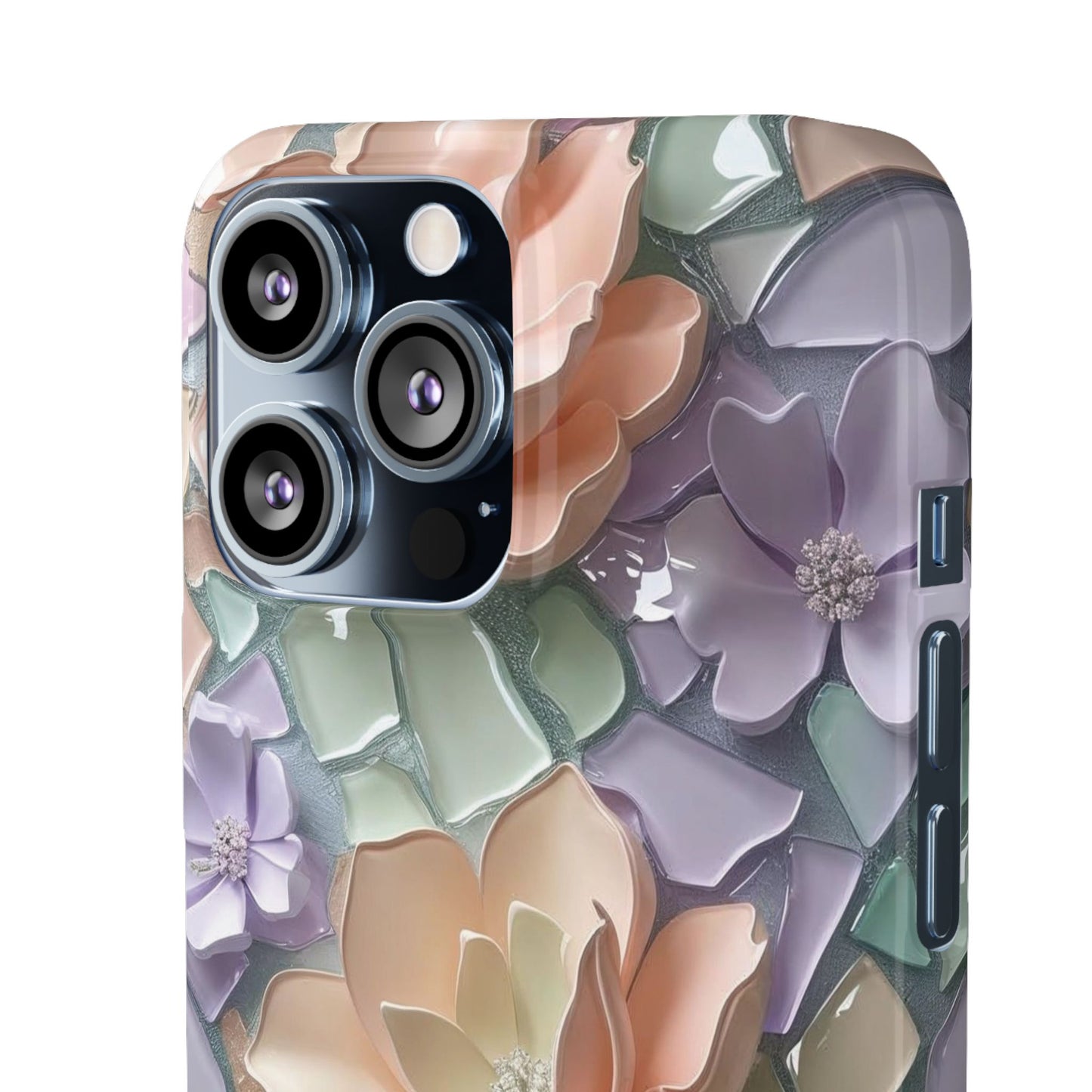 Snap Case Elegante Florale iPhone Handyhülle mit 3D-Effekt