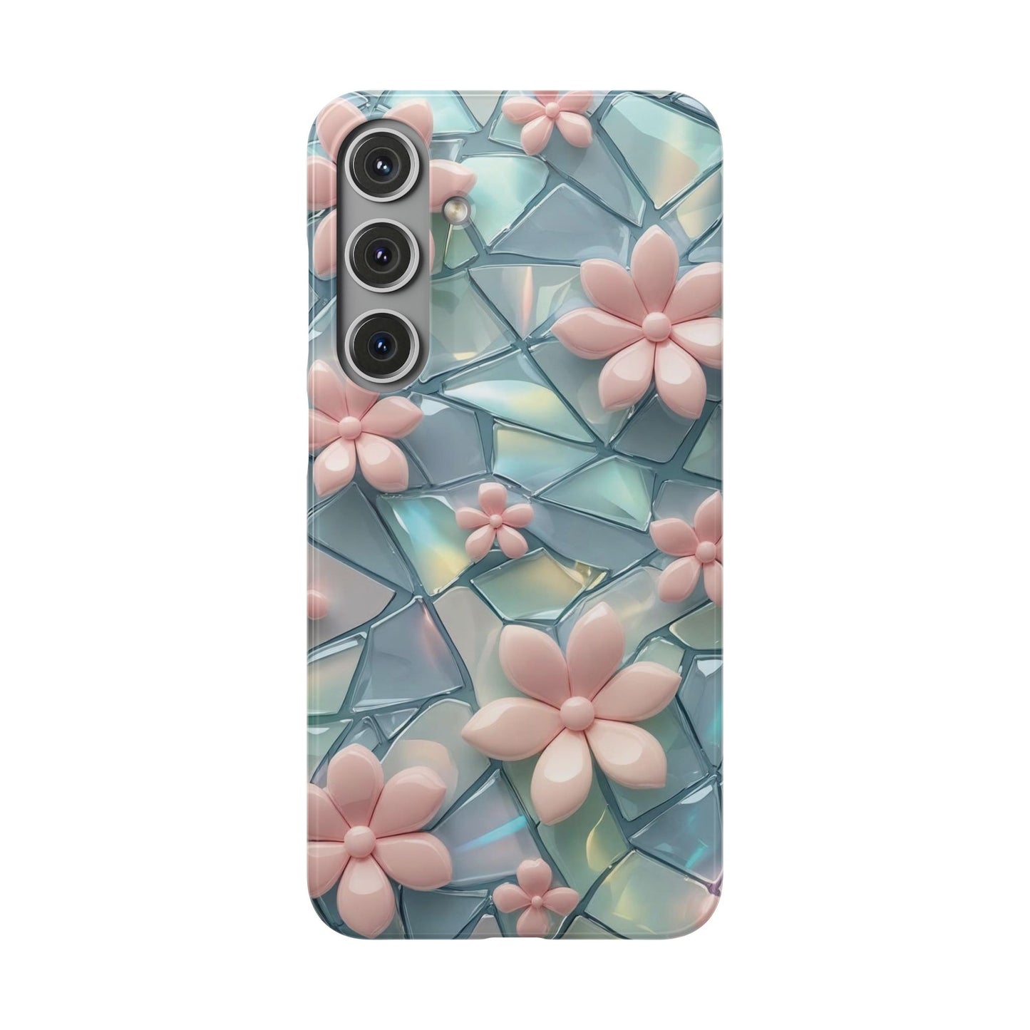 Snap Case Samsung Handyhülle mit 3D-Effekt und Blumenmuster