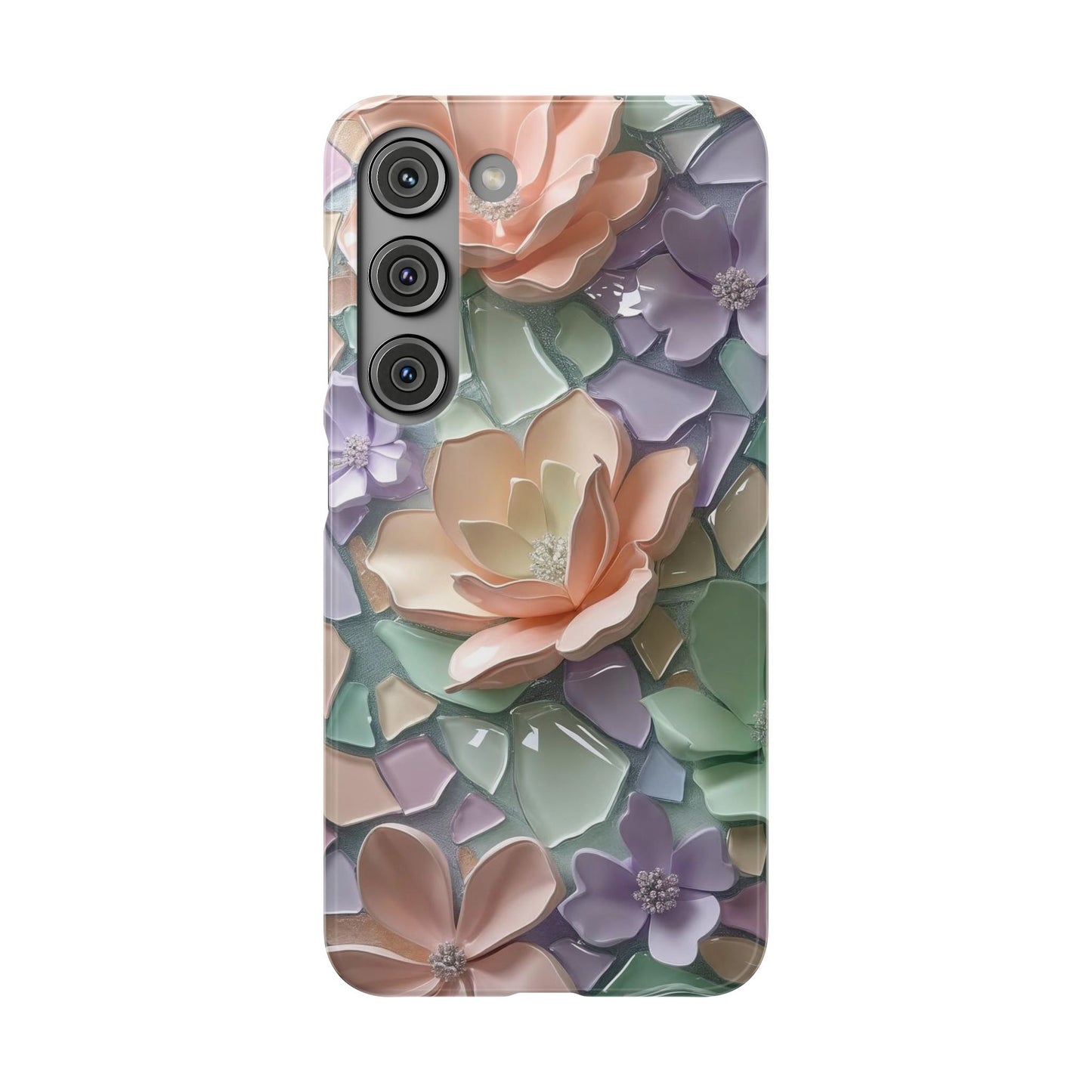 Snap Case Samsung Handyhülle mit 3D-Effekt, Blumenmuster