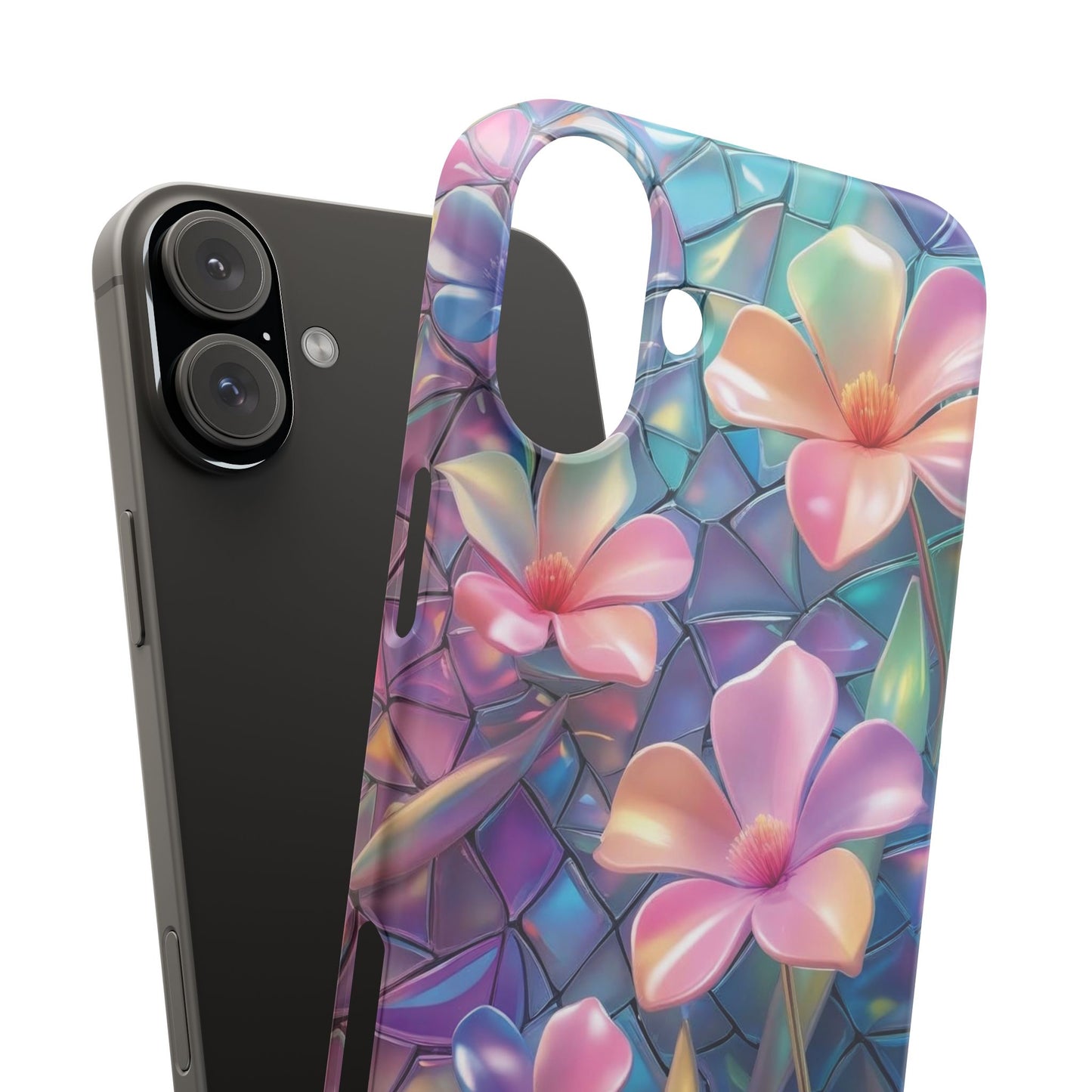 Snap Case Elegante Florale iPhone Handyhülle mit 3D-Effekt