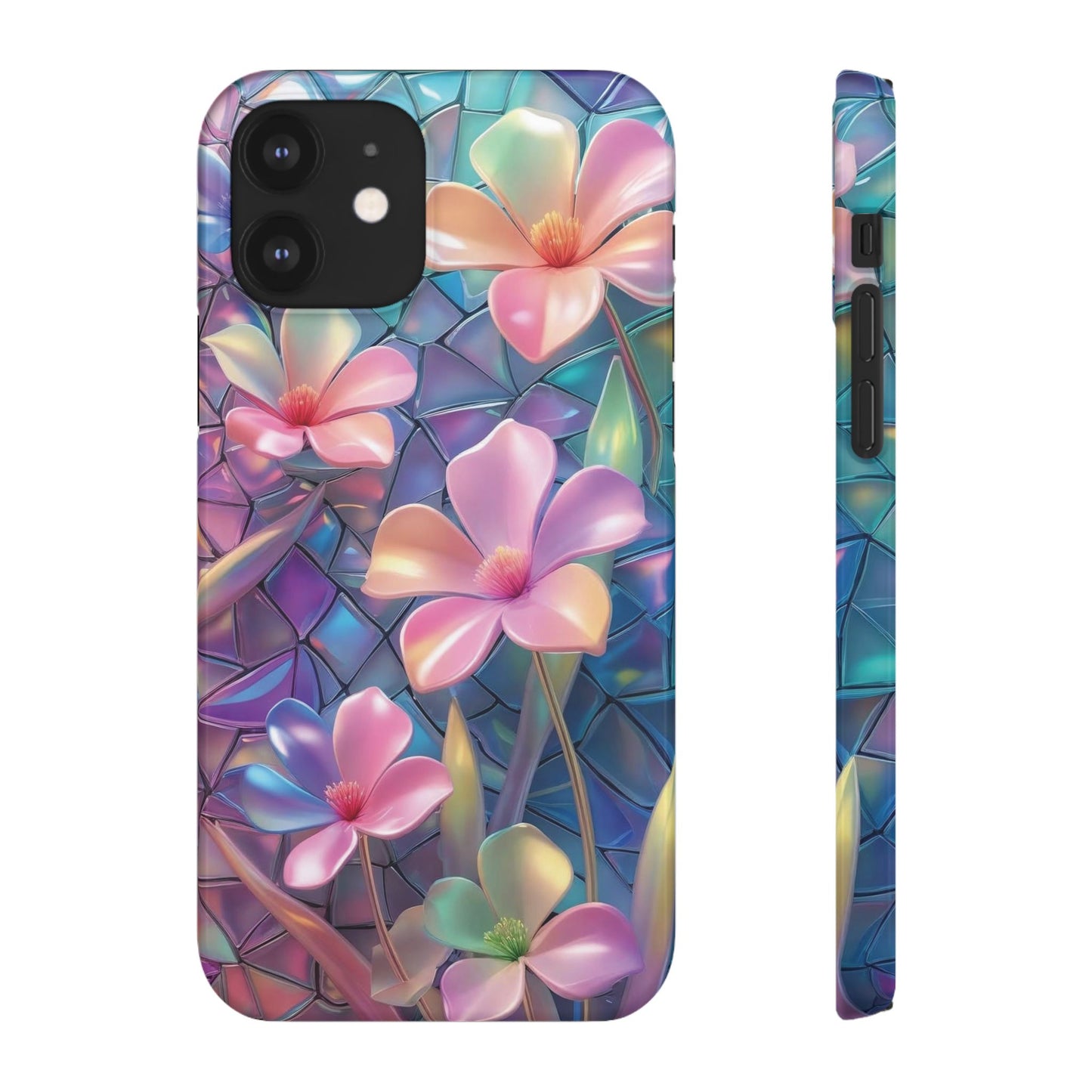 Snap Case Elegante Florale iPhone Handyhülle mit 3D-Effekt