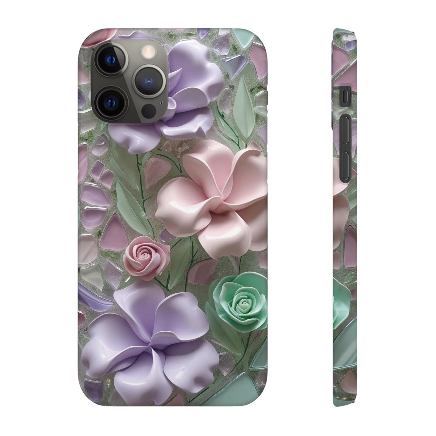 Snap Case Elegante Florale iPhone Handyhülle mit 3D-Effekt