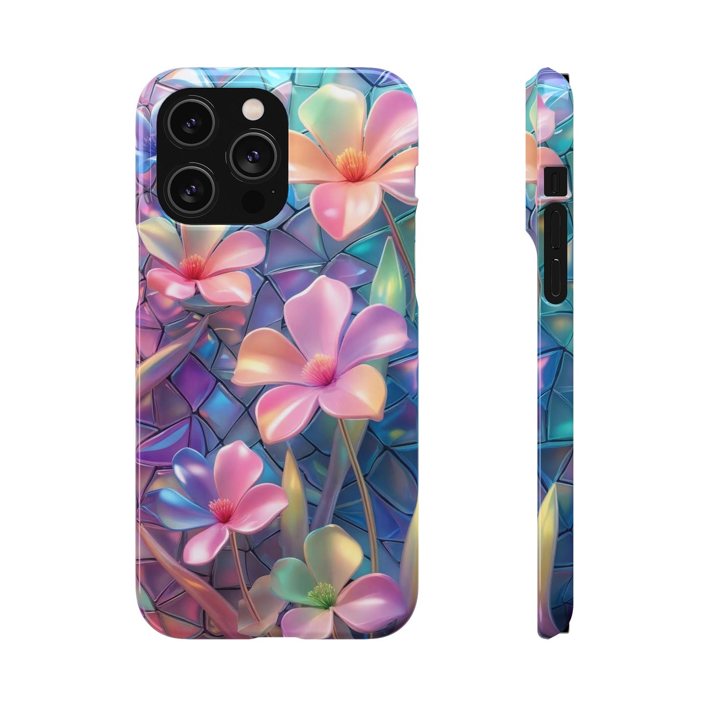 Snap Case Elegante Florale iPhone Handyhülle mit 3D-Effekt
